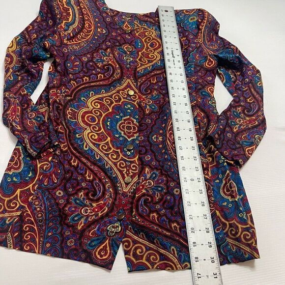 Richard Warren VTG 100% Silk Paisley Skirt Set Size 14 - Picture 10 of 15